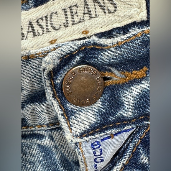 Vintage Bugle Boy Acid Wash Jeans Size 30 High Rise Straight Leg 90s Mom USA - Picture 4 of 10